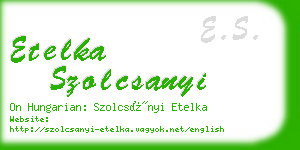 etelka szolcsanyi business card